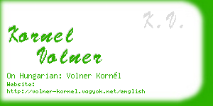 kornel volner business card